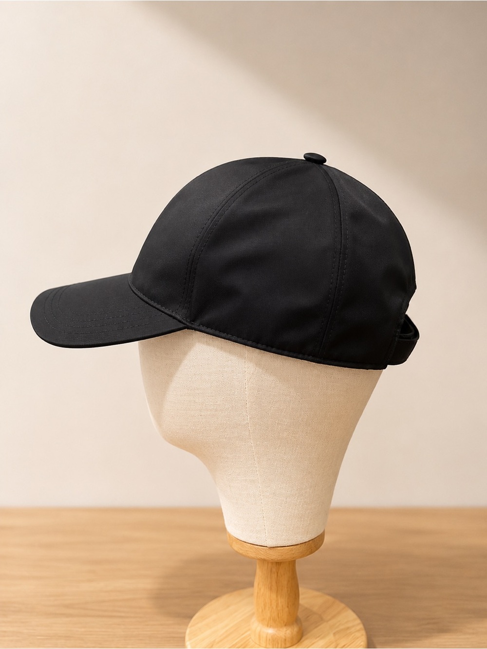 Prada Black Re-Nylon Baseball Cap with Silver Triangle Badge - Picture 4 of 5